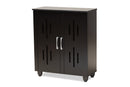 Talon Black 2-Door Shoe Storage Cabinet Baxton