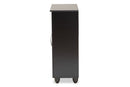 Talon Black 2-Door Shoe Storage Cabinet Baxton