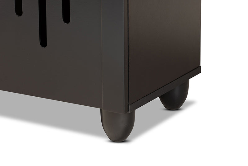 Talon Modern and Contemporary Black Finished Wood 2-Door Shoe Storage Cabinet