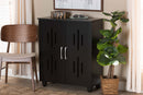 Talon Black 2-Door Shoe Storage Cabinet Baxton