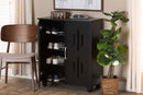 Talon Black 2-Door Shoe Storage Cabinet Baxton
