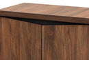 Toby Two-Tone Walnut Brown and Dark Gray 2-Door Shoe Storage Cabinet Baxton