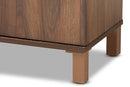 Toby Two-Tone Walnut Brown and Dark Gray 2-Door Shoe Storage Cabinet Baxton