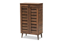 Naya Walnut Brown 2-Door Shoe Storage Cabinet Baxton