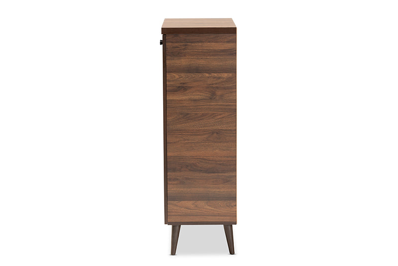 Naya Modern and Contemporary Walnut Brown Finished Wood 2-Door Shoe Storage Cabinet