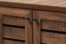 Naya Walnut Brown 2-Door Shoe Storage Cabinet Baxton
