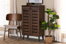 Naya Walnut Brown 2-Door Shoe Storage Cabinet Baxton