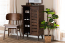 Naya Walnut Brown 2-Door Shoe Storage Cabinet Baxton