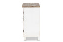 Adelaide Farmhouse Two-Tone Distressed White/Oak Brown 1-Door End Table Baxton