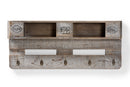Mael Rustic Whitewashed Gray Oak Wall Mounted Coat Rack w/Shelves Baxton
