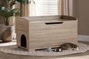Faulkner Oak Cat Litter Box Cover House Baxton