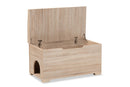 Faulkner Oak Cat Litter Box Cover House Baxton