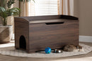 Faulkner Walnut Brown Cat Litter Box Cover House Baxton