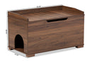 Faulkner Walnut Brown Cat Litter Box Cover House Baxton