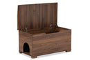 Faulkner Walnut Brown Cat Litter Box Cover House Baxton