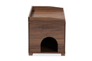 Faulkner Walnut Brown Cat Litter Box Cover House Baxton