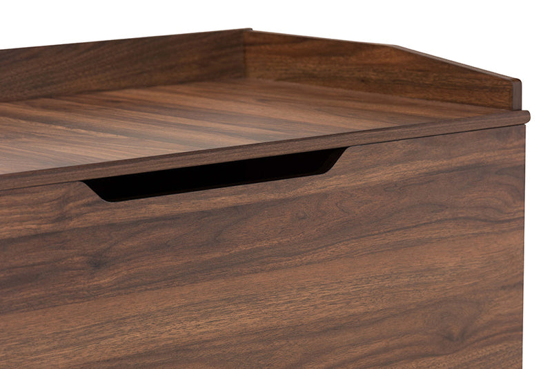 Faulkner Walnut Brown Cat Litter Box Cover House Baxton