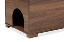 Faulkner Walnut Brown Cat Litter Box Cover House Baxton