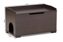 Faulkner Dark Brown Cat Litter Box Cover House Baxton