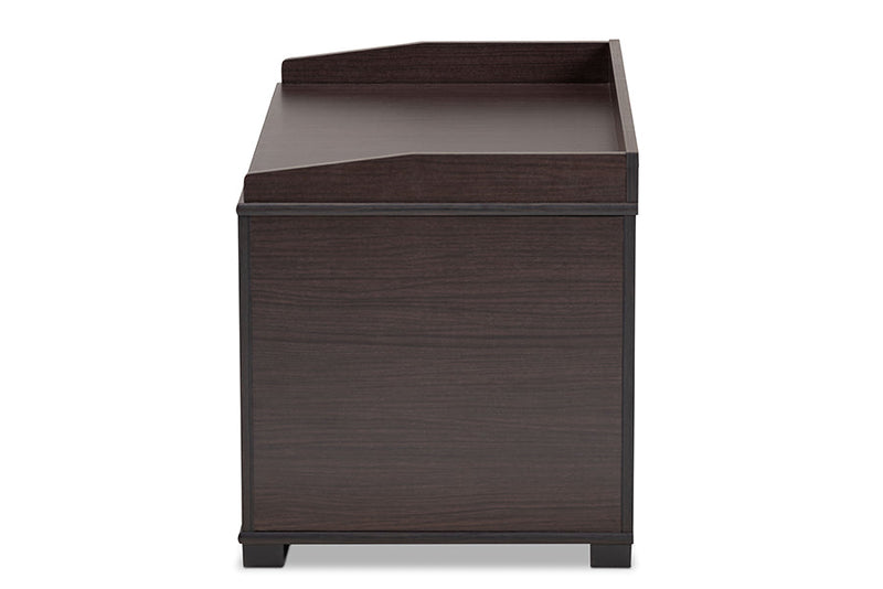 Faulkner Dark Brown Cat Litter Box Cover House Baxton