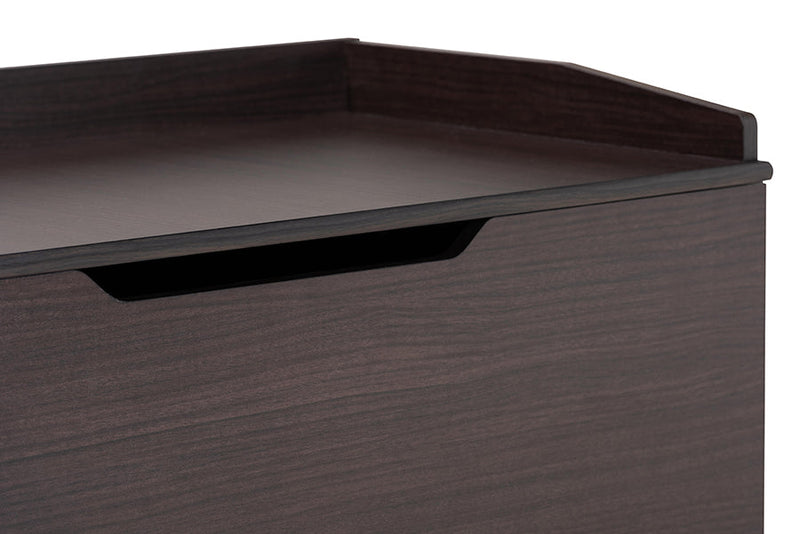 Faulkner Dark Brown Cat Litter Box Cover House Baxton