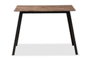 Midway Walnut Brown and Black Metal Dining Table Baxton