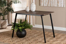 Midway Walnut Brown and Black Metal Dining Table Baxton