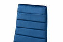 Thalia Modern Navy Blue Velvet Fabric Gold Finished Metal 4Pc Dining Chair Set Baxton