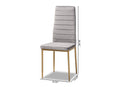 Thalia Modern Gray Velvet Fabric Gold Finished Metal 4Pc Dining Chair Set Baxton