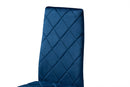 Karsen Navy Blue Velvet Fabric Gold Finished Metal 4Pc Dining Chair Set Baxton