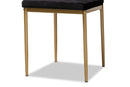Karsen Black Velvet Fabric  Gold Finished Metal 4Pc Dining Chair Set Baxton
