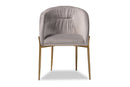 Theron Gray Velvet Fabric Upholstered and Gold Finished Metal Dining Chair Baxton