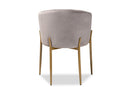 Theron Gray Velvet Fabric Upholstered and Gold Finished Metal Dining Chair Baxton