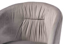 Theron Gray Velvet Fabric Upholstered and Gold Finished Metal Dining Chair Baxton