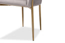 Theron Gray Velvet Fabric Upholstered and Gold Finished Metal Dining Chair Baxton