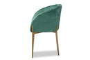 Theron Green Velvet Fabric Upholstered and Gold Finished Metal Dining Chair Baxton