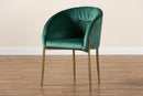 Theron Green Velvet Fabric Upholstered and Gold Finished Metal Dining Chair Baxton