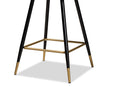 Jalie Green Velvet Fabric Two-Tone Black and Gold 2Pc Bar Stool Set Baxton