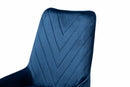 Alesha Navy Blue Velvet Fabric Gold Finished Metal 2Pc Dining Chair Set Baxton