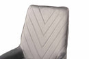 Alesha Gray Velvet Fabric Gold Finished Metal 2Pc Dining Chair Set Baxton