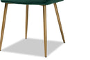 Alesha Green Velvet Fabric Gold Finished Metal 2Pc Dining Chair Set Baxton