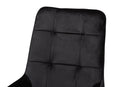 Genera Black Velvet Fabric Gold Finished Metal 2Pc Dining Chair Set Baxton