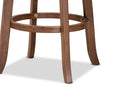 Weston Distressed Gray Fabric Walnut Brown 2Pc Bar Stool Set Baxton