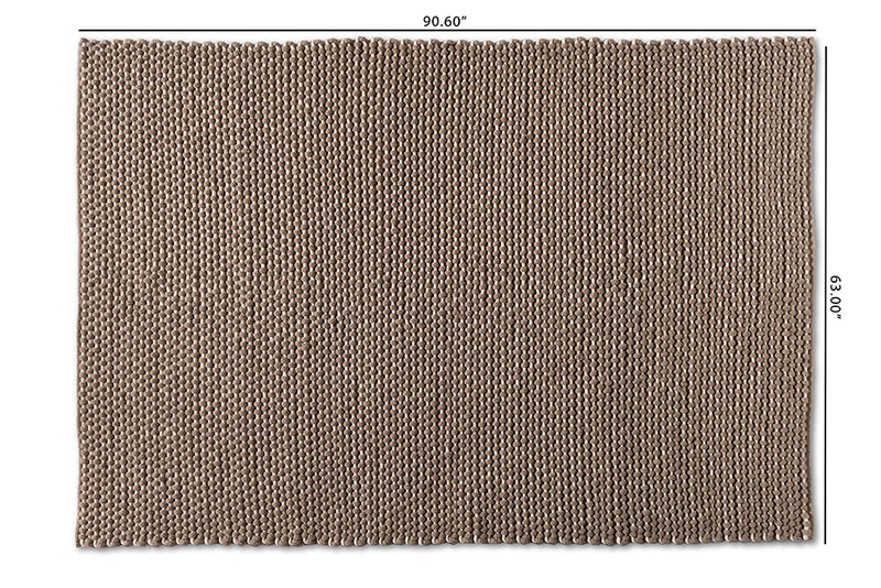 Vita Modern and Contemporary Brown Handwoven Wool Dori Blend Area Rug