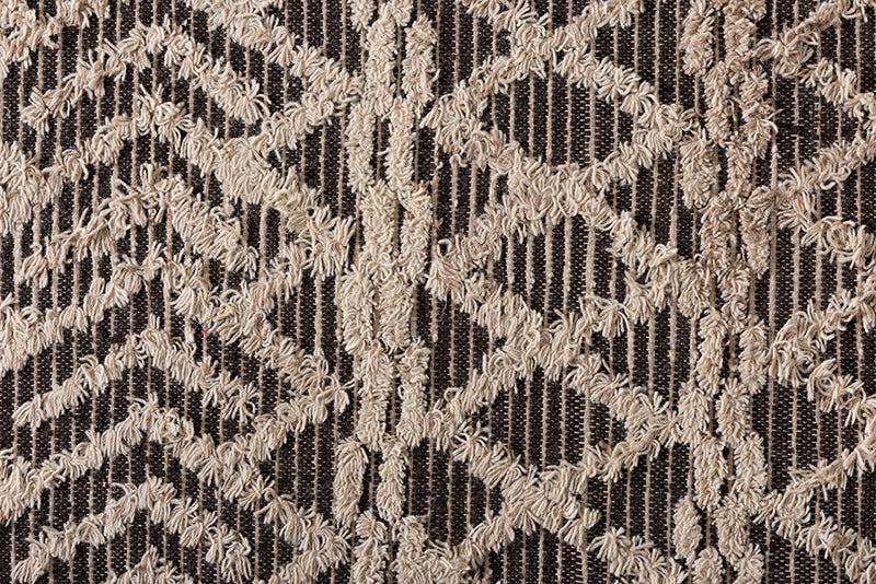 Sora Modern and Contemporary Ivory and Charcoal Handwoven Wool Area Rug