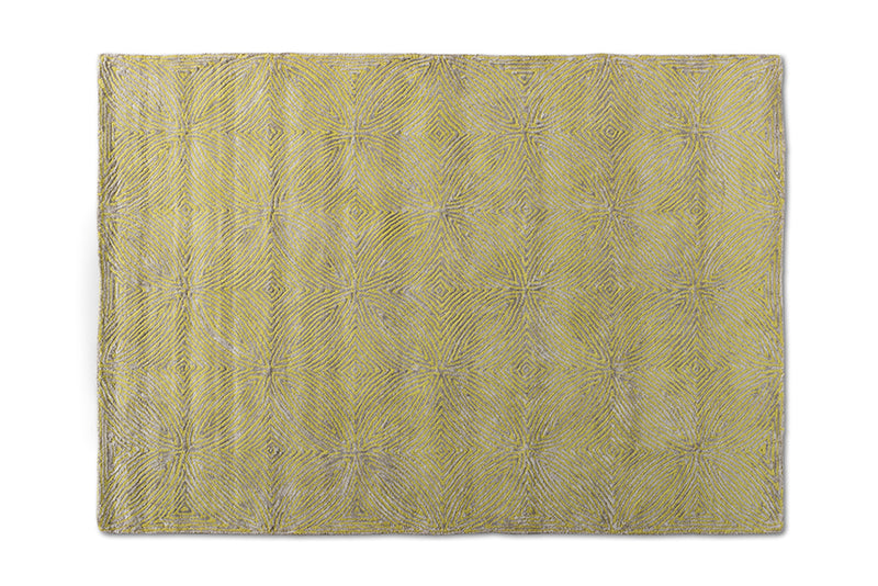 Truett Modern and Contemporary Lime Green and Gray Hand-Tufted Viscose Blend Area Rug