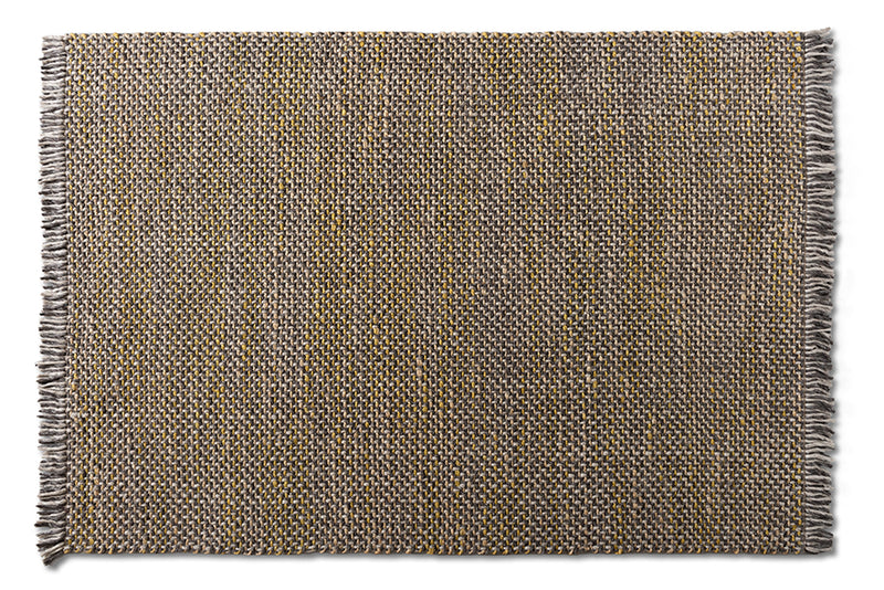 Valonia Modern and Contemporary Yellow and Gray Handwoven Hemp Blend Area Rug