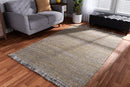 Valonia Yellow and Gray Handwoven Hemp Blend Area Rug Baxton