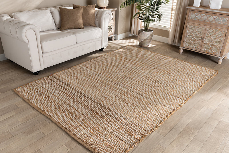 Rayna Modern and Contemporary Natural Handwoven Hemp Blend Area Rug