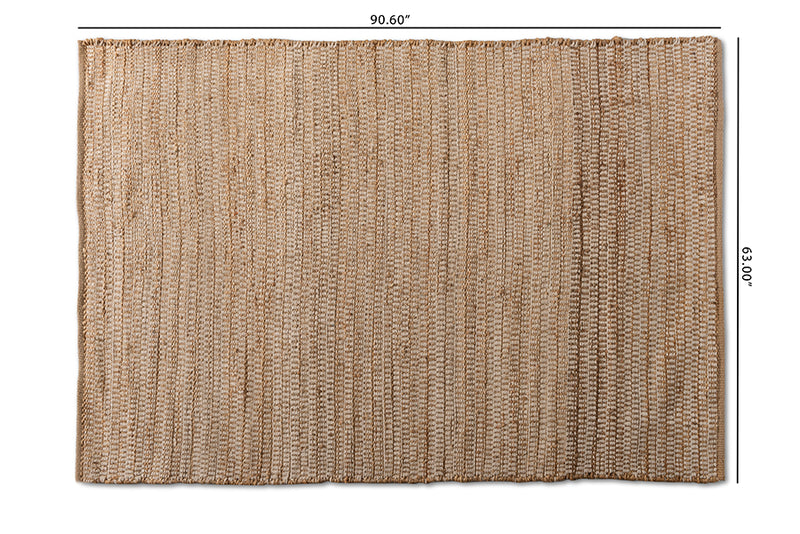 Rayna Modern and Contemporary Natural Handwoven Hemp Blend Area Rug